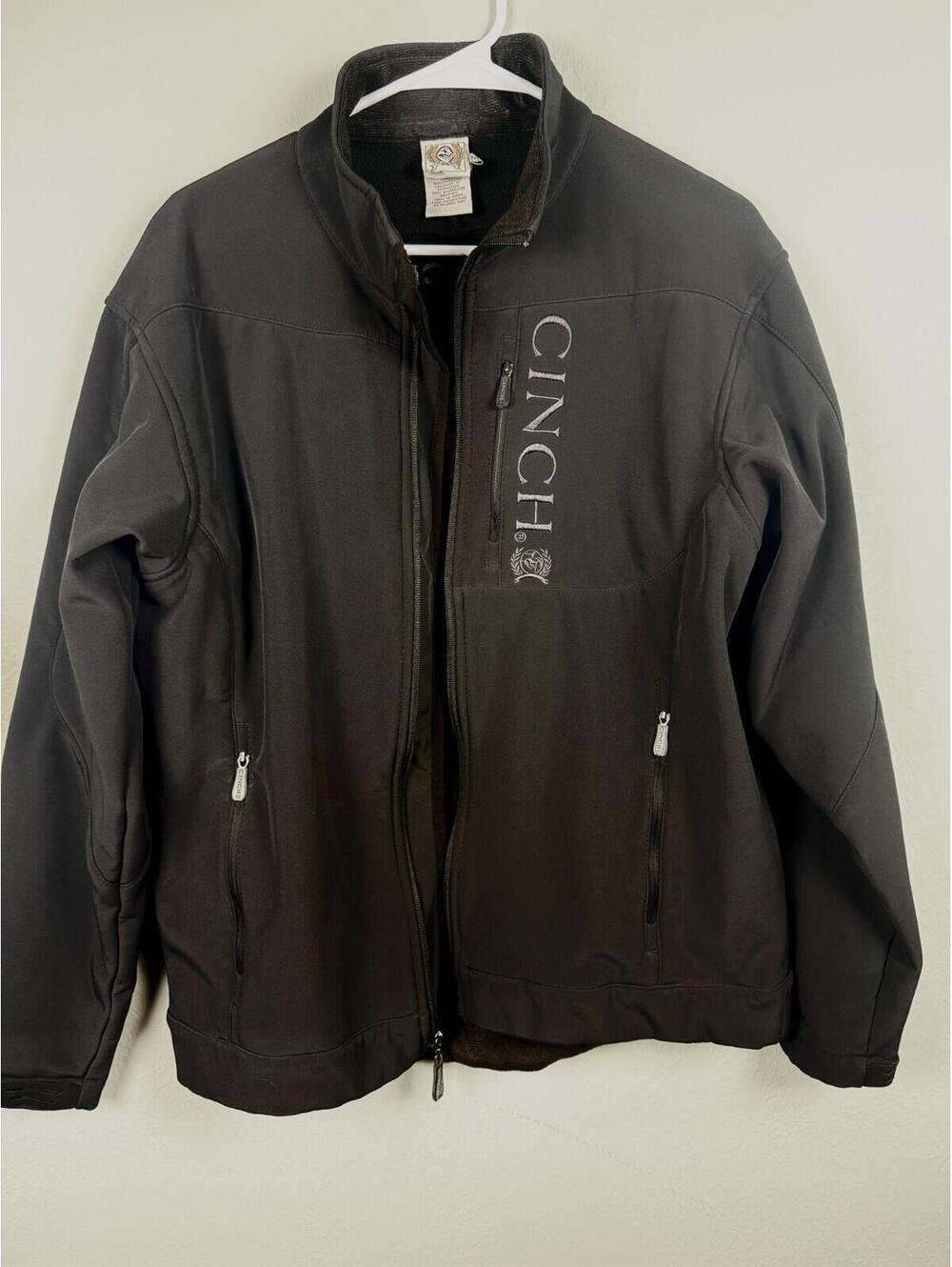 Cinch Softshell Jacket Black Full Zip Western Riding Jacket Men's size Medium